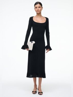 NEW STAUD Shelley Dress In Black Size L